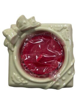 Lenox candle holder Holiday Ivory Porcelain Bow Holly present christmas gift